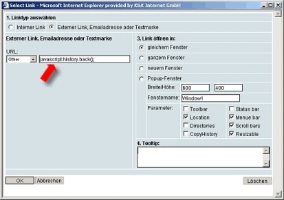  Links mit Javascript - CMS add.min ASP.Net  Enterprise Content Management System